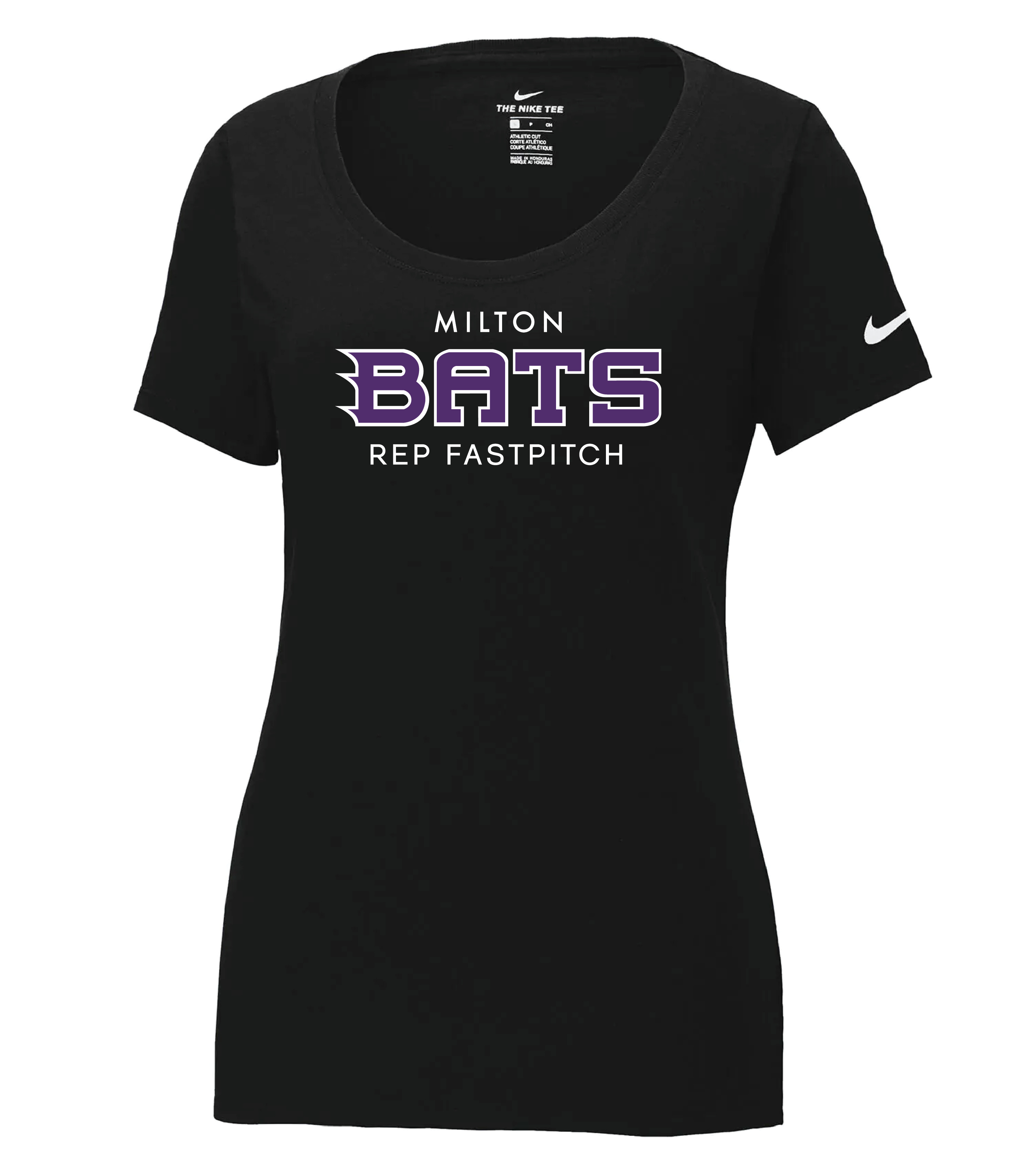 MILTON BATS - WOMENS NIKE DRI-FIT SCOOP SHIRT